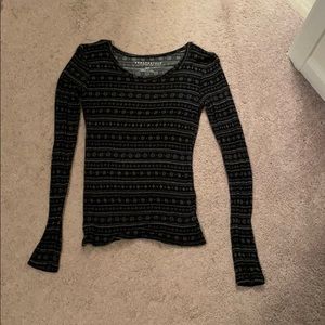 Black and White Aeropostale Long Sleeve Shirt